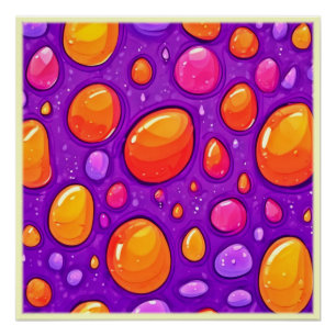 Pôster Vivid Raindrop Cartoon Art