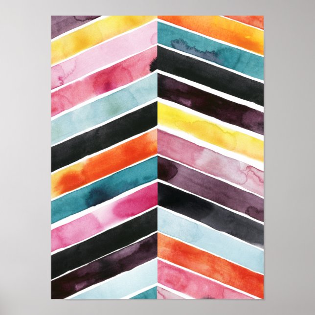 Poster Vivid Watercolor Chevron I (Frente)