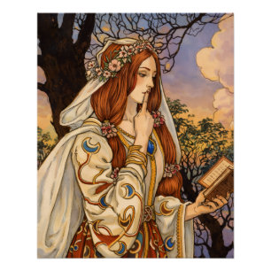 Pôster Vivien – Ilustração Art Nouveau da Encantadora