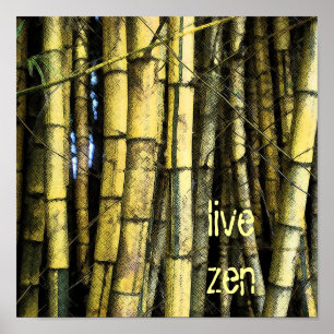 Poster vivo do zen do bambu