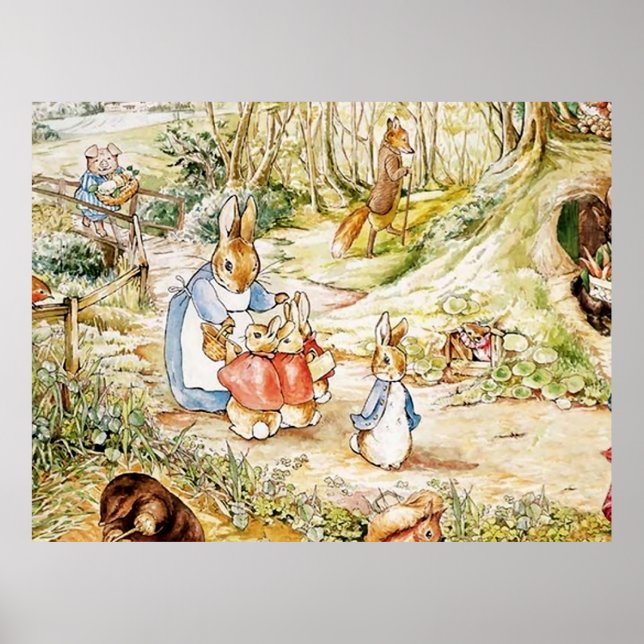 Poster Vizinhança de Peter Rabbit por Beatrix Potter (Frente)