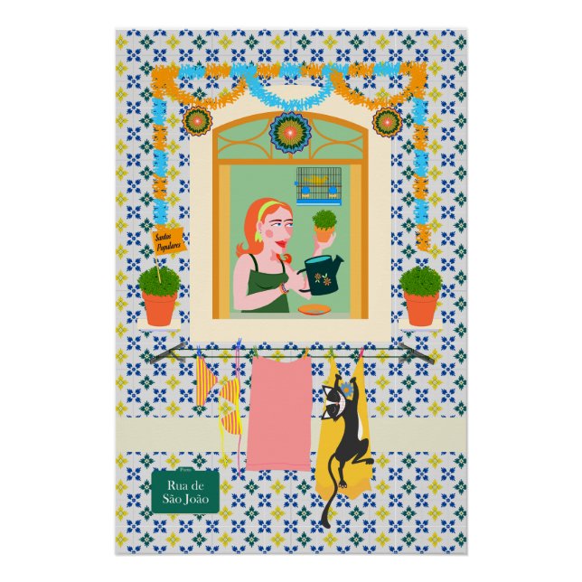 Pôster Vizinho da Festa Português do santo John Português (Frente)