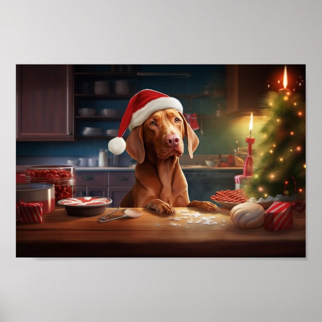 Poster Vizsla Christmas Cookies Festivo Foliday (Frente)
