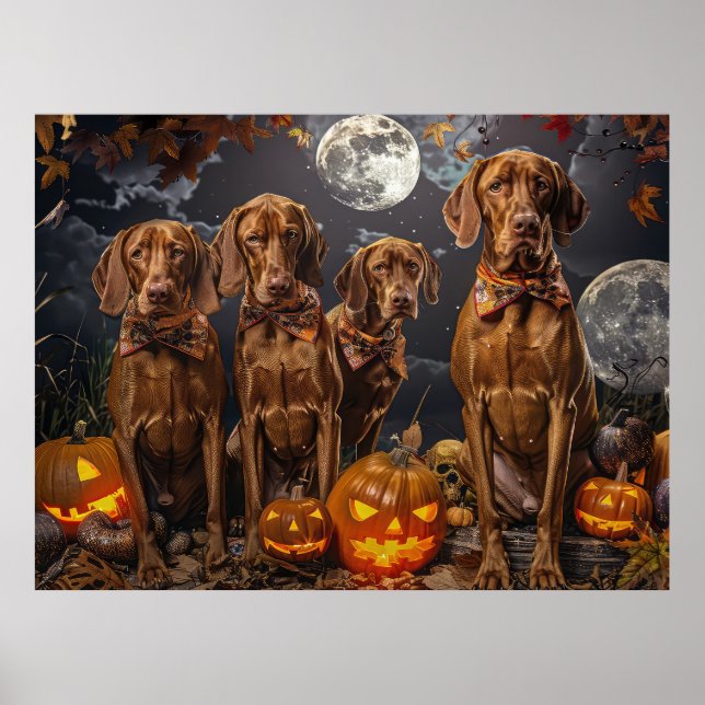 Poster Vizsla Halloween Spooky (Frente)
