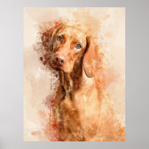 Poster Vizsla Watercolor
