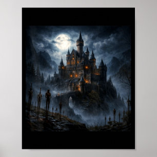 Poster Vlad O Empalador Arte de Castelo Medieval Sombrio 