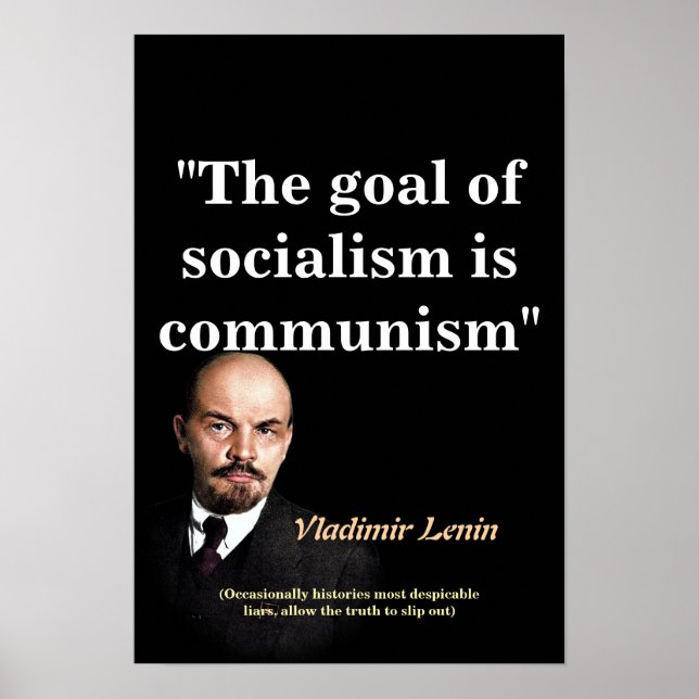 Poster Vladimir Lenin Quote On Socialism And Communism (Frente)