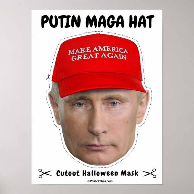 Poster Vladimir Putin MAGA Hat Halloween Mask (Frente)