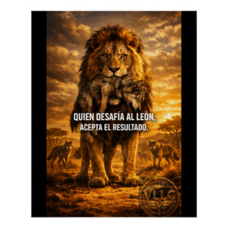 Pôster VLLC Lion Vs Wolf Motivational Quote Lion King Wal