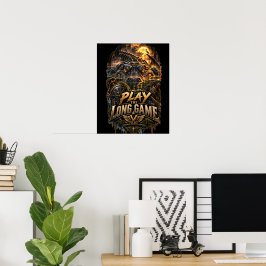 Poster VLLC Play The Long Game Motivation Alligator Art