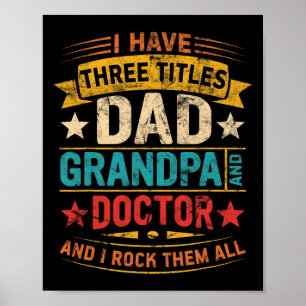 Poster Vô Médico Para Homens Piada Médico Pai Dia dos Pai
