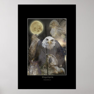 Poster VOADO da arte do raptor dos ESPÍRITO