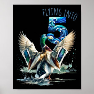 Poster Voando Para 5 Patos Caçando 5 Festa de aniversário