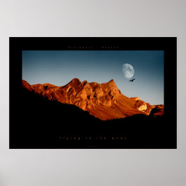 Pôster voando para a lua