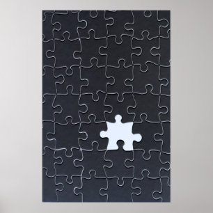 Pôster Você Completa Me Romântico Preto e Branco Jigsaw