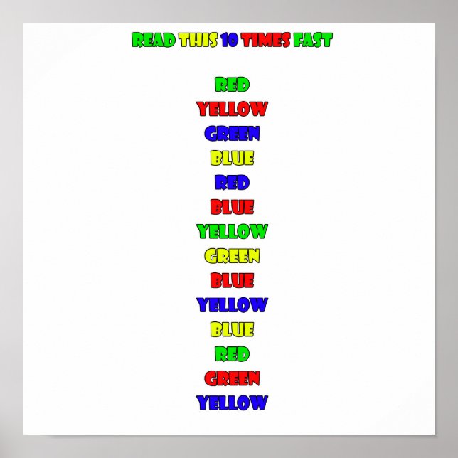 Pôster Você consegue ler isso 10 vezes rápido? (Frente)