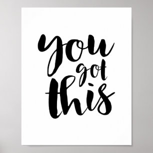 Poster "Você Consegue" - Tipografia Motivacional Minimali