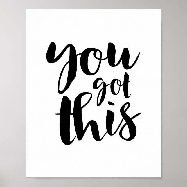Poster "Você Consegue" - Tipografia Motivacional Minimali (Frente)