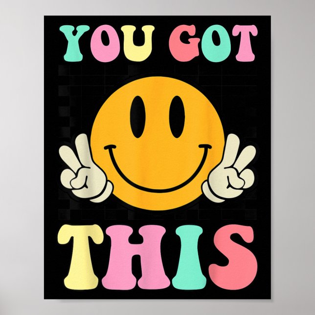 Poster Você Consegui Esse Sorriso Retro Dia de Teste Moti (Frente)