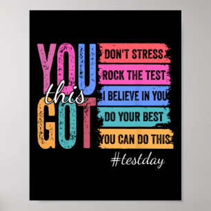 Poster Você Conseguiu Este Dia de Teste Motivacional Prof