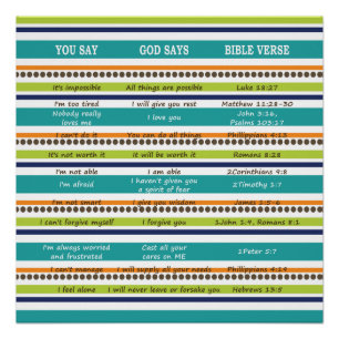 Pôster "Você diz/Deus diz" Versões de Bíblia inspiraciona