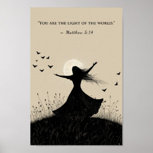 Poster Você é a Luz do Mundo Mateus 5:14 Bíblia