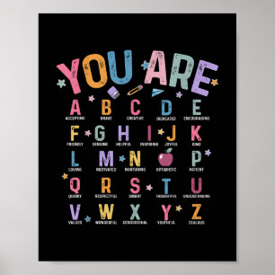 Poster Você É Alfabeto Letras Aprenda Abcs Inspiration Te