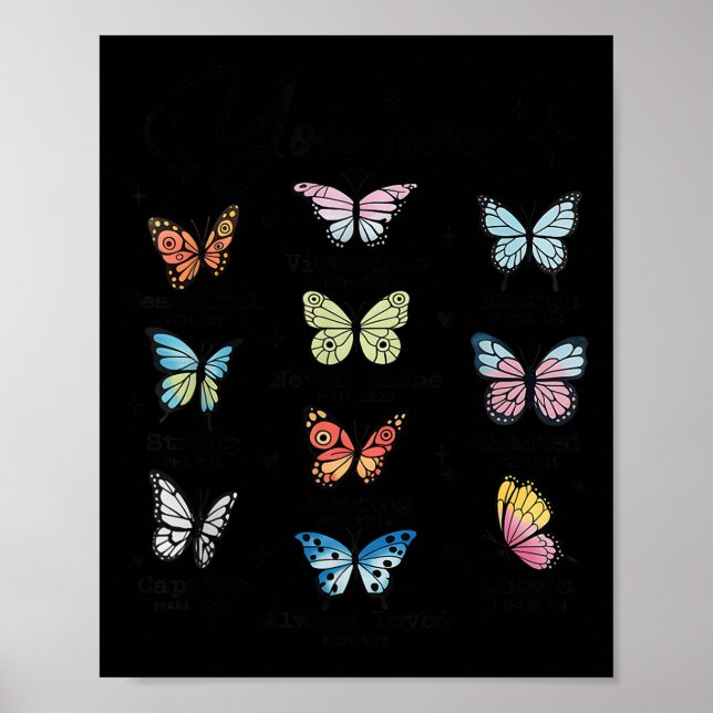 Poster Você É Borboleta Linda Religiosa Cristã Bi (Frente)