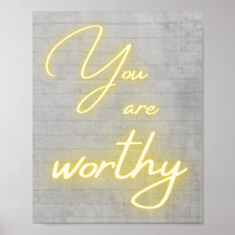 Poster Você é digno da caligrafia neon