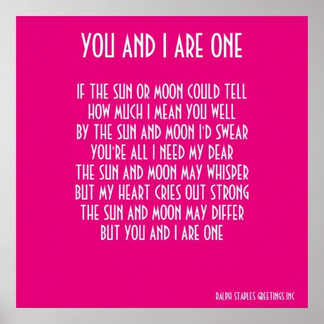 PÔSTER VOCÊ E EU SOMOS UM (Frente)