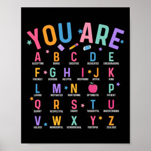 Poster Você É Letras Alfabeto Aprenda Abcs Inspiração Te