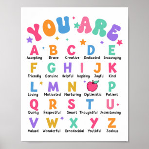 Poster Você É Letras Alfabeto Aprenda Abcs Inspiração Te