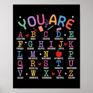 Poster Você É Letras Alfabeto Aprenda Abcs Inspiração Te