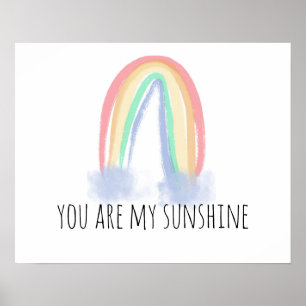 Poster Você é meu arco-íris pintado à aquarela sol