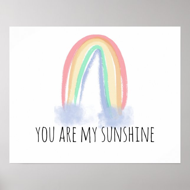 Poster Você é meu arco-íris pintado à aquarela sol  (Frente)