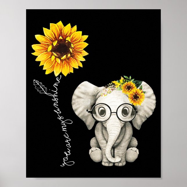 Poster Você É Meu Elefante De Girassol De Hippie (Frente)