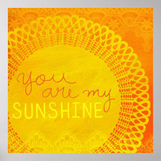 Poster Você é Meu Sol Pintura Amarela