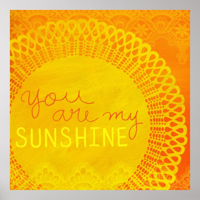Poster Você é Meu Sol Pintura Amarela (Frente)