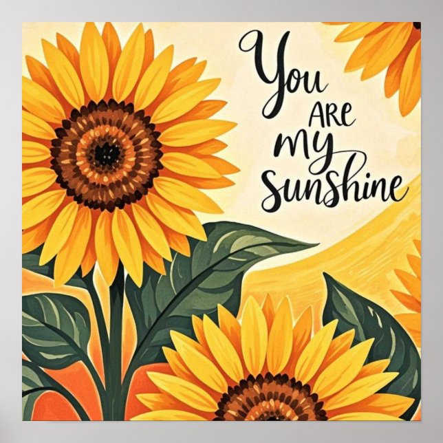 Poster Você É Meu Sunshine Sunflower (Frente)