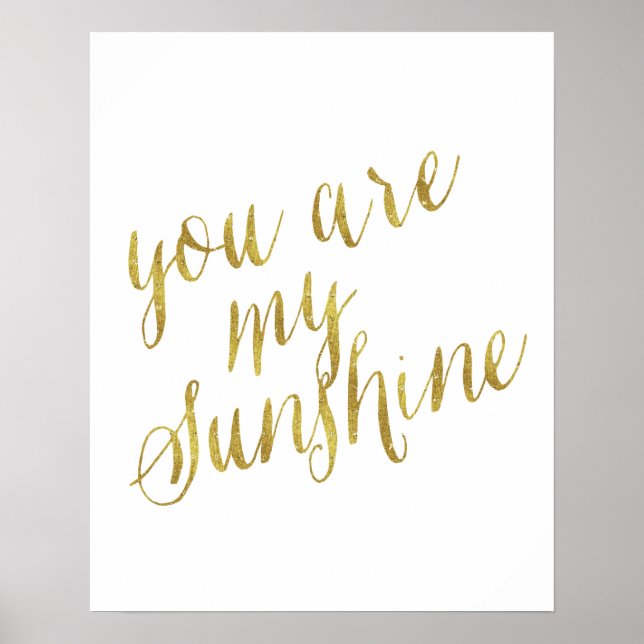 Poster Você É Minha Cota Sunshine Faux Gold Foil Sparly (Frente)