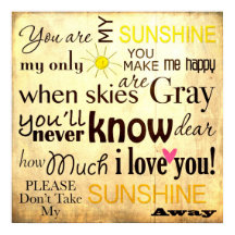 Você é o meu fundo de arte sunshine Word Vintage