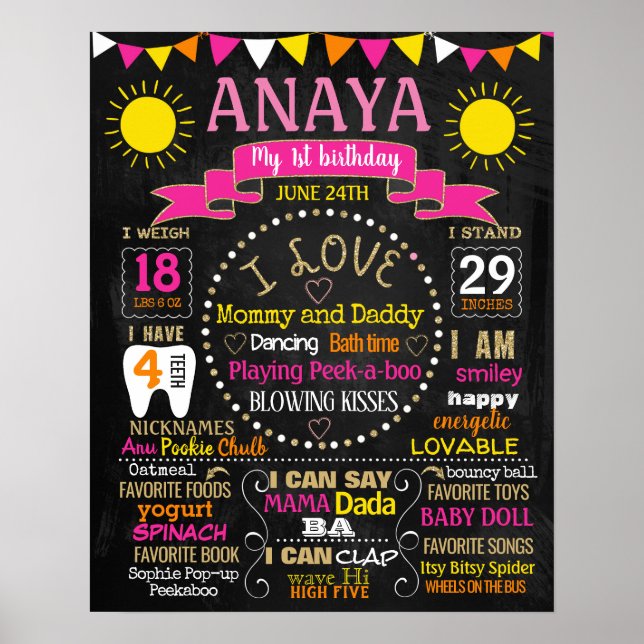 Poster Você é o meu sinal de festa de aniversário solar (Frente)