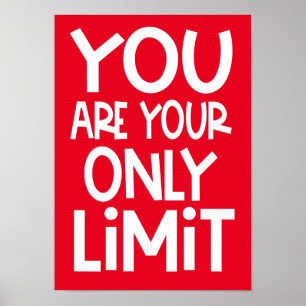 Poster Você É O Seu Único Vermelho De Cotação Motiva