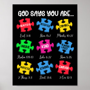 Poster Você é Quebra-cabeça de consciência autista Versos