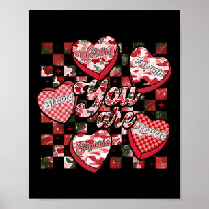 Poster Você É Suficiente Camo Candy Heart Professor Dia d