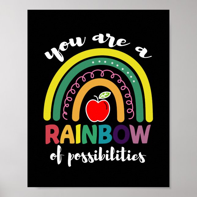 Poster Você É Um Arco-Íris De Possibilidades Professor (Frente)
