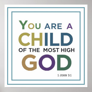 Poster Você é um filho do Deus Altíssimo 1 João 3:1