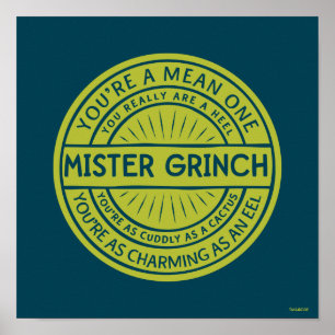 Poster Você É Um Mau Sujeito Senhor Grinch Citação