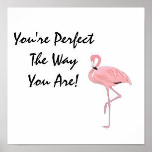 Pôster Você é uma Afirmação de Aceitação de Flamingo Perf