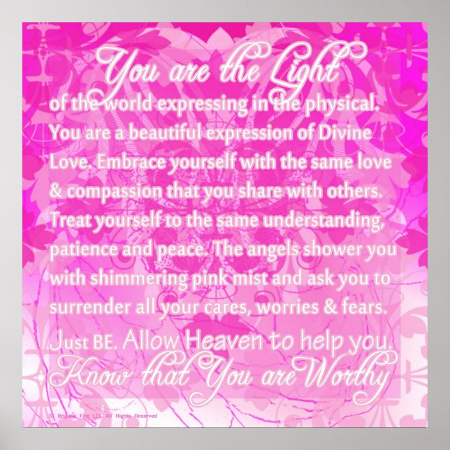 Pôster Você é uma mensagem inspiradora digna de Divino (Frente)